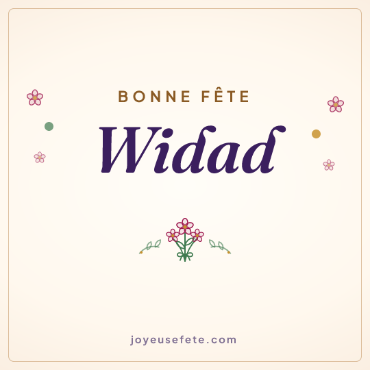 Image carrée « Bonne fête Widad » pour WhatsApp