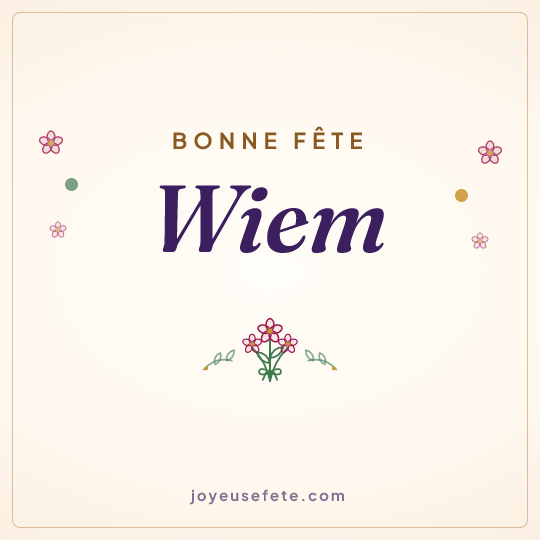 Image carrée « Bonne fête Wiem » pour WhatsApp