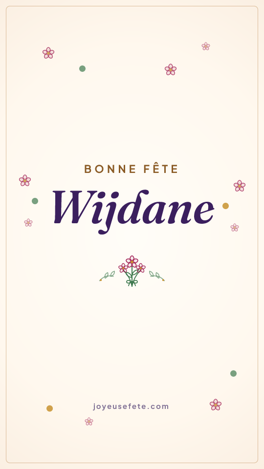 Image « Bonne fête Wijdane » au format story