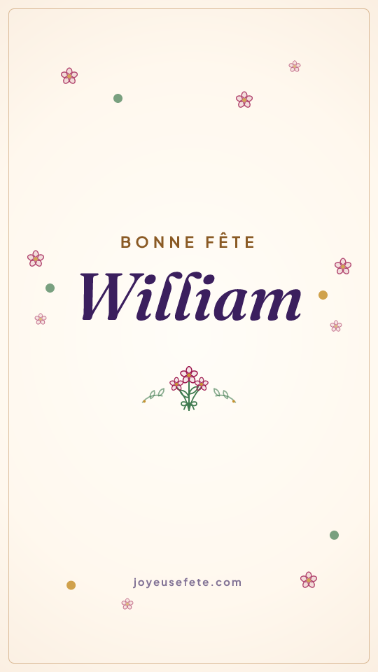 Image « Bonne fête William » au format story