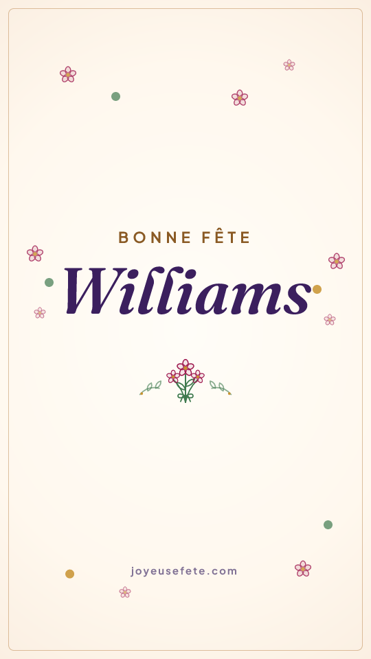 Image « Bonne fête Williams » au format story