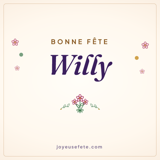 Image carrée « Bonne fête Willy » pour WhatsApp