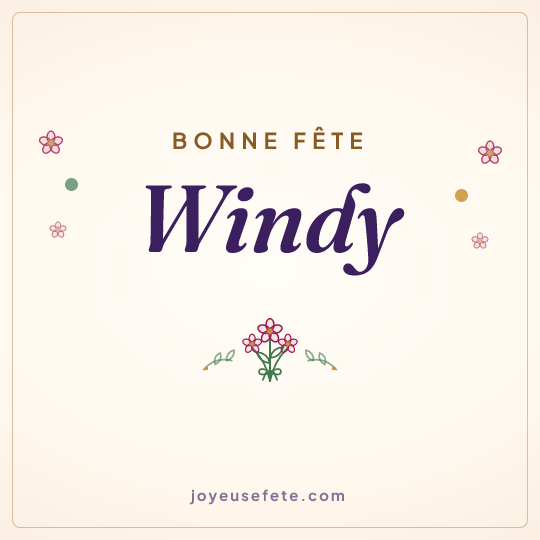 Image carrée « Bonne fête Windy » pour WhatsApp