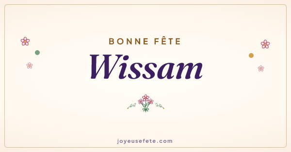 Image « Bonne fête Wissam » au format large