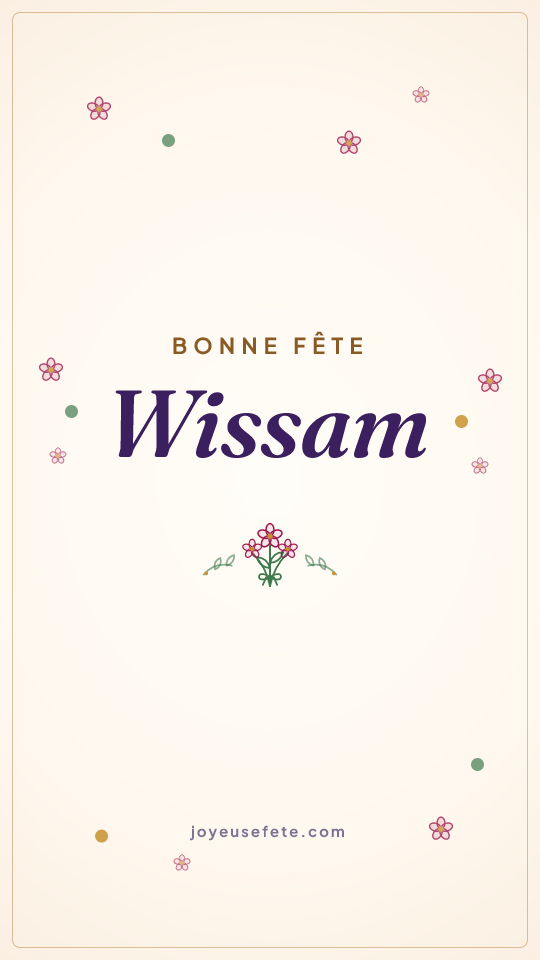 Image « Bonne fête Wissam » au format story