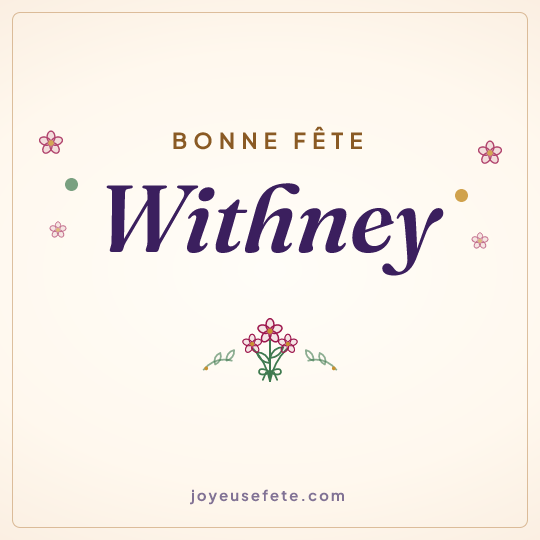 Image carrée « Bonne fête Withney » pour WhatsApp
