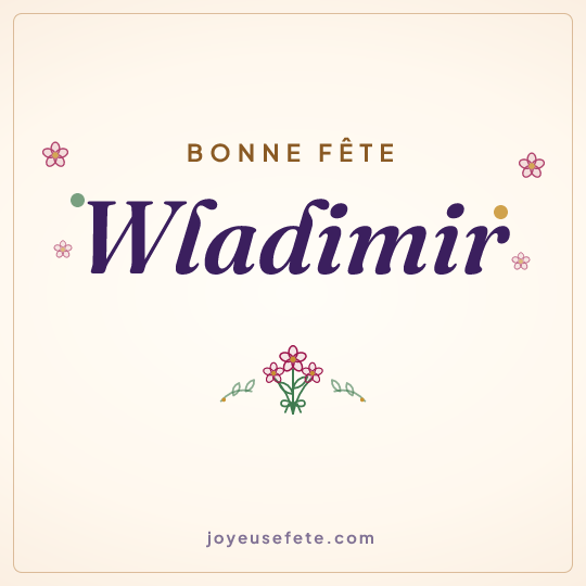 Image carrée « Bonne fête Wladimir » pour WhatsApp
