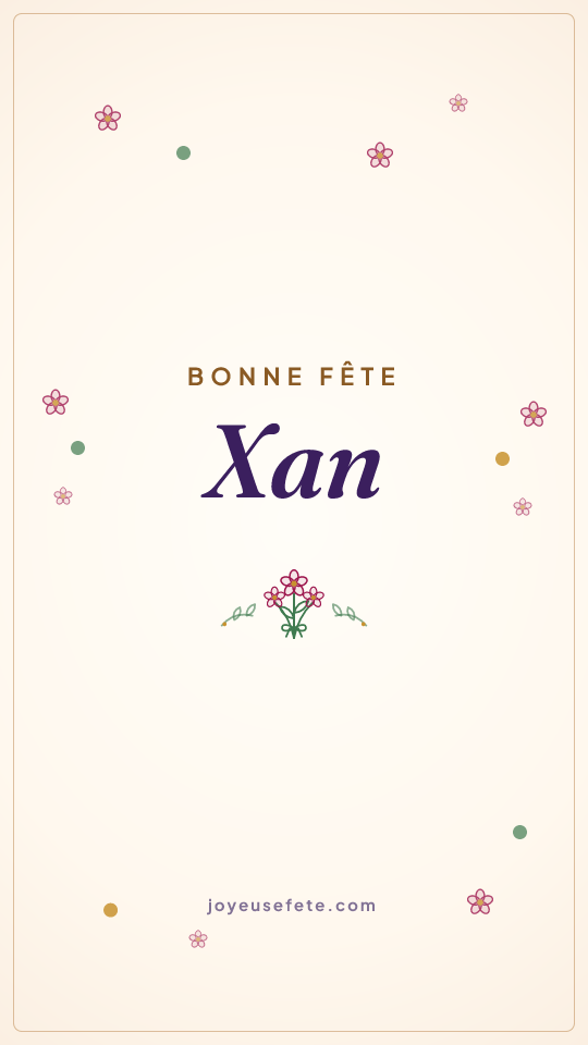 Image « Bonne fête Xan » au format story