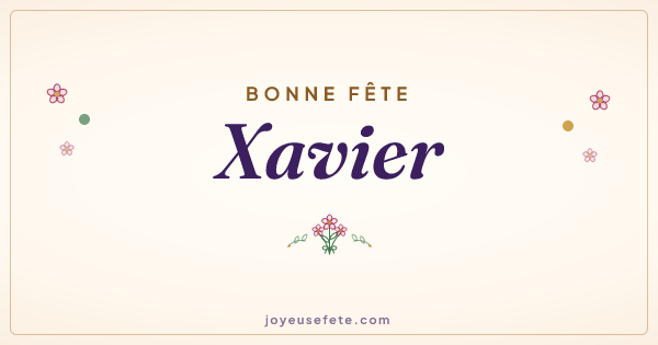 Image « Bonne fête Xavier » au format large