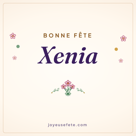 Image carrée « Bonne fête Xenia » pour WhatsApp