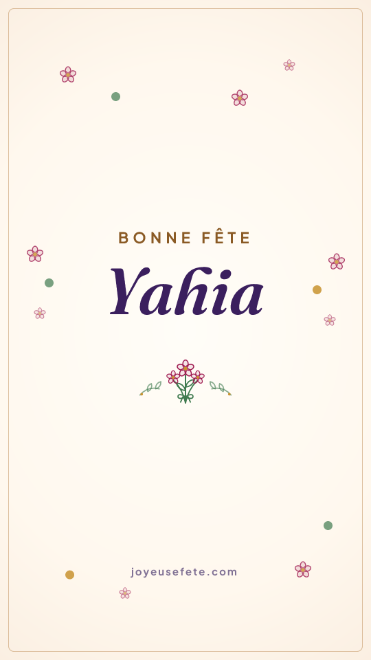 Image « Bonne fête Yahia » au format story
