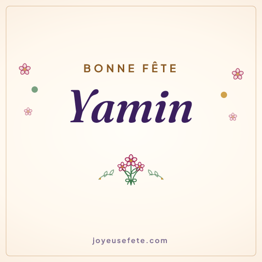 Image carrée « Bonne fête Yamin » pour WhatsApp
