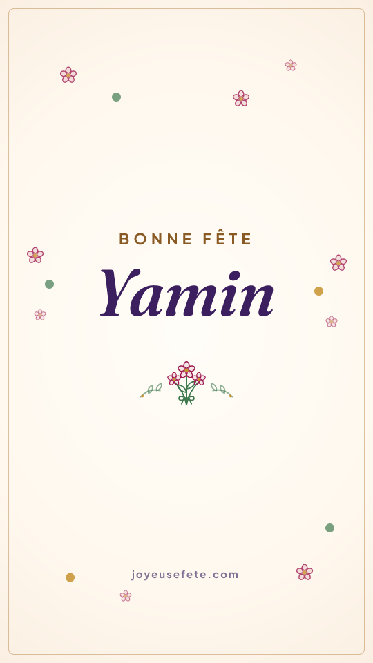 Image « Bonne fête Yamin » au format story