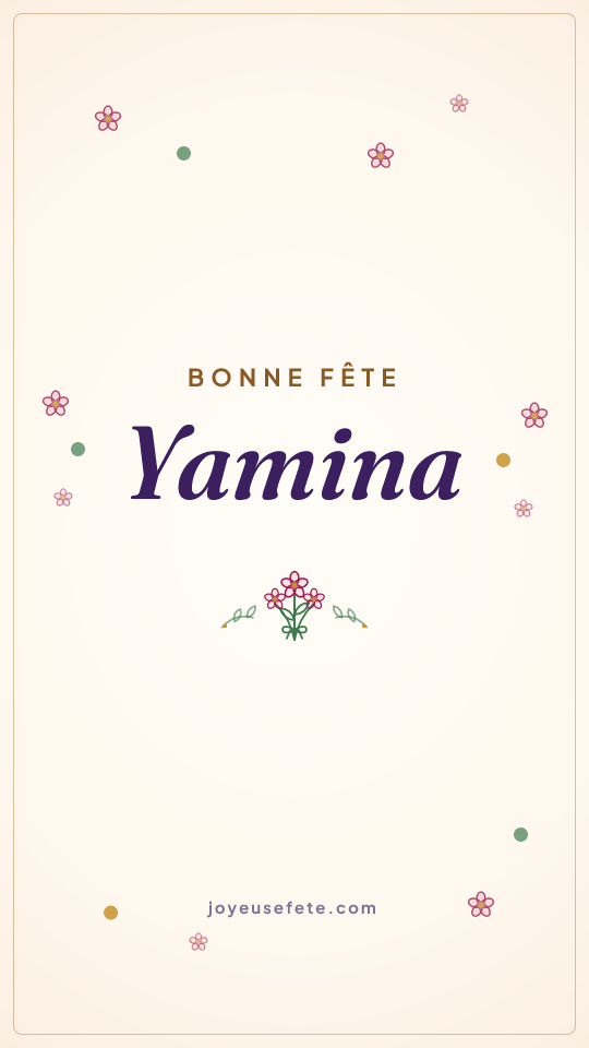 Image « Bonne fête Yamina » au format story