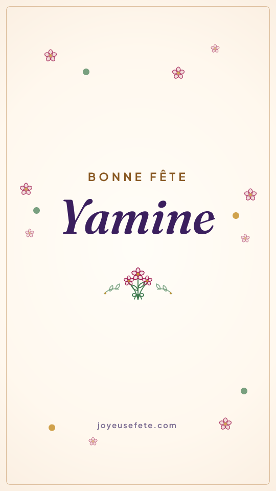 Image « Bonne fête Yamine » au format story