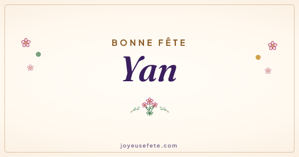 Image « Bonne fête Yan » au format large