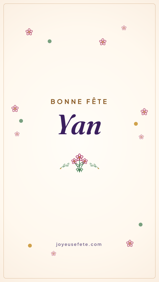 Image « Bonne fête Yan » au format story