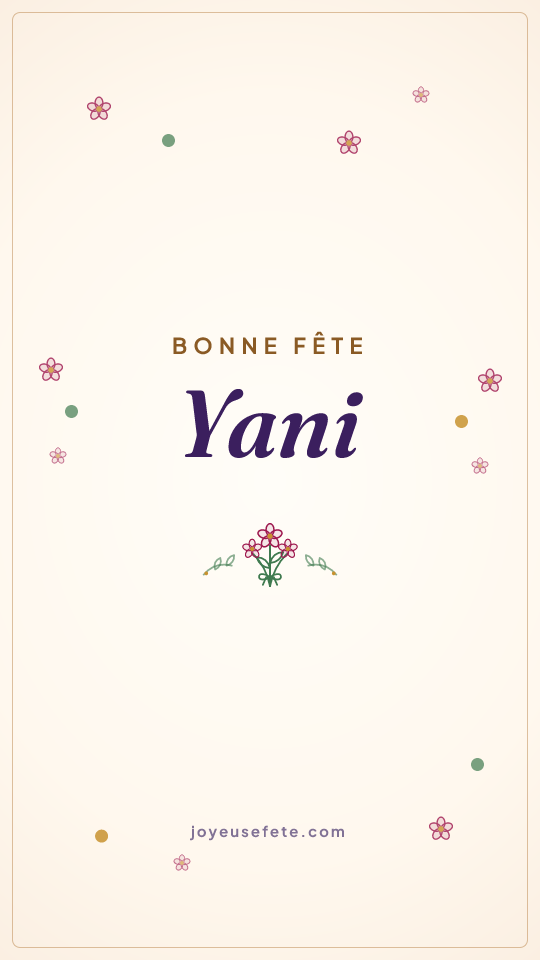 Image « Bonne fête Yani » au format story