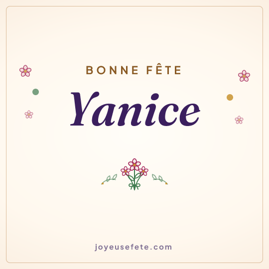 Image carrée « Bonne fête Yanice » pour WhatsApp