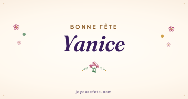 Image « Bonne fête Yanice » au format large