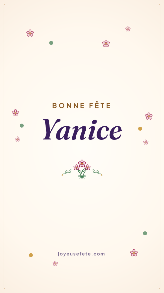 Image « Bonne fête Yanice » au format story