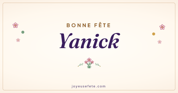 Image « Bonne fête Yanick » au format large