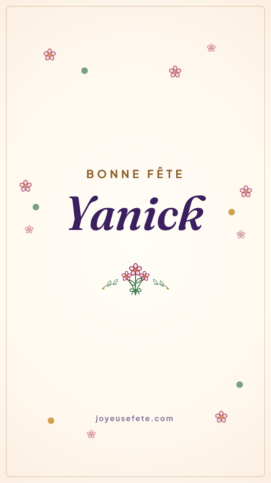 Image « Bonne fête Yanick » au format story