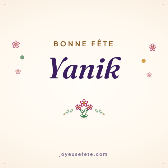 Image carrée « Bonne fête Yanik » pour WhatsApp