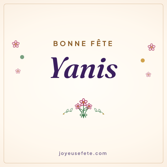 Image carrée « Bonne fête Yanis » pour WhatsApp