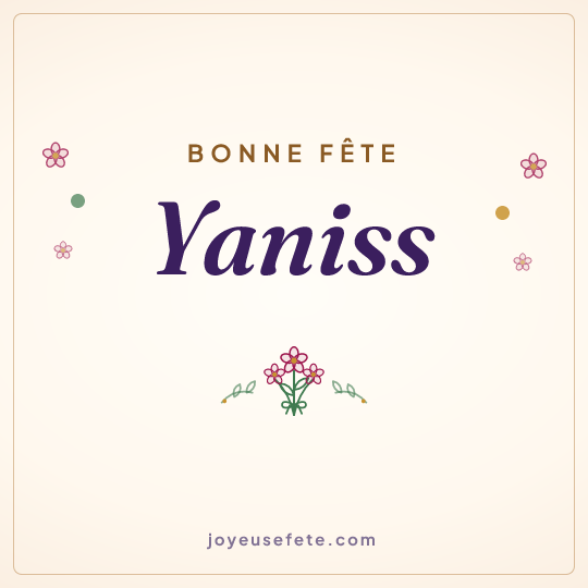 Image carrée « Bonne fête Yaniss » pour WhatsApp