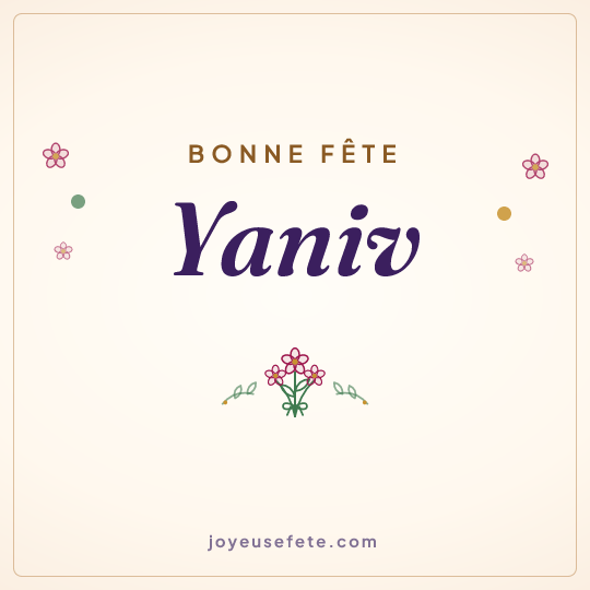 Image carrée « Bonne fête Yaniv » pour WhatsApp
