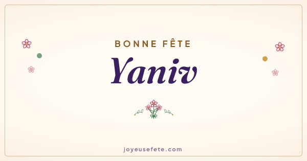 Image « Bonne fête Yaniv » au format large