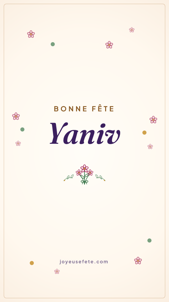 Image « Bonne fête Yaniv » au format story