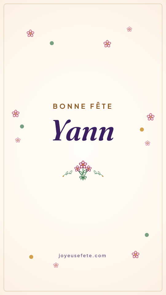 Image « Bonne fête Yann » au format story