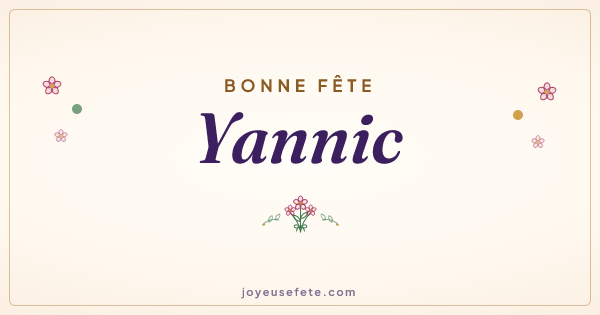 Image « Bonne fête Yannic » au format large