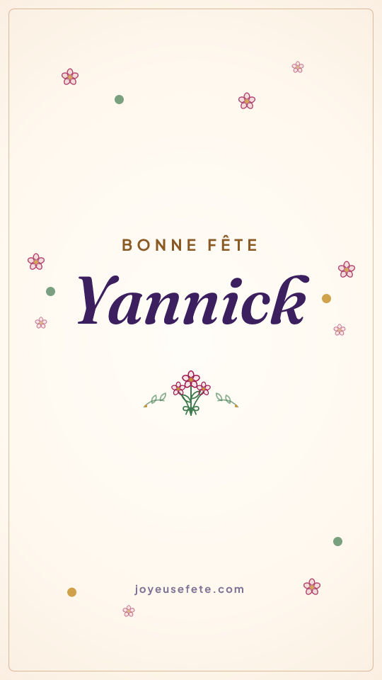 Image « Bonne fête Yannick » au format story
