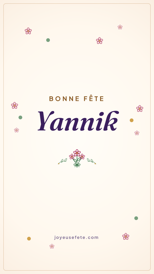 Image « Bonne fête Yannik » au format story