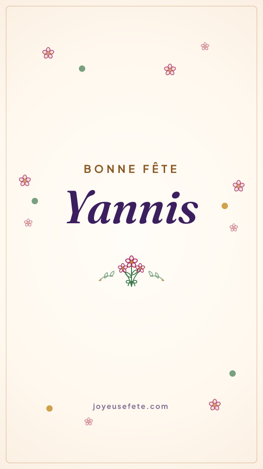 Image « Bonne fête Yannis » au format story