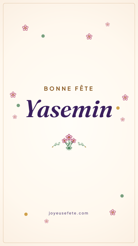 Image « Bonne fête Yasemin » au format story