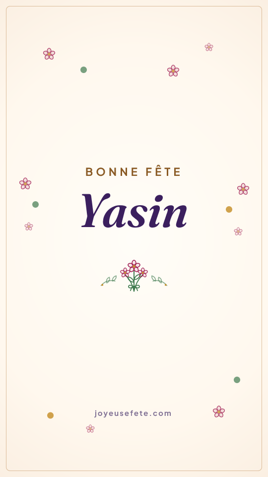 Image « Bonne fête Yasin » au format story