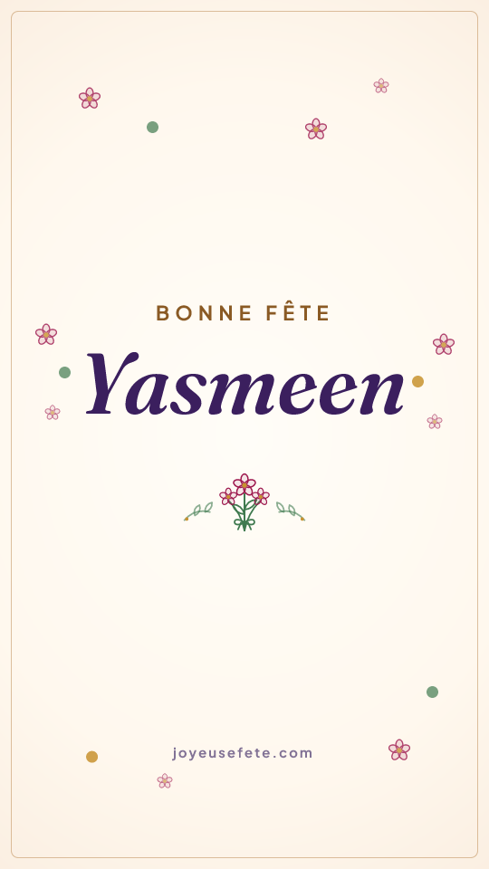 Image « Bonne fête Yasmeen » au format story