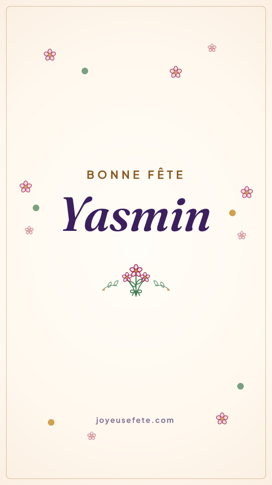 Image « Bonne fête Yasmin » au format story