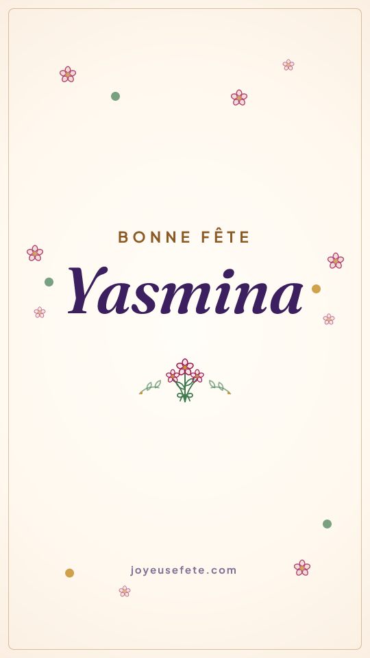 Image « Bonne fête Yasmina » au format story