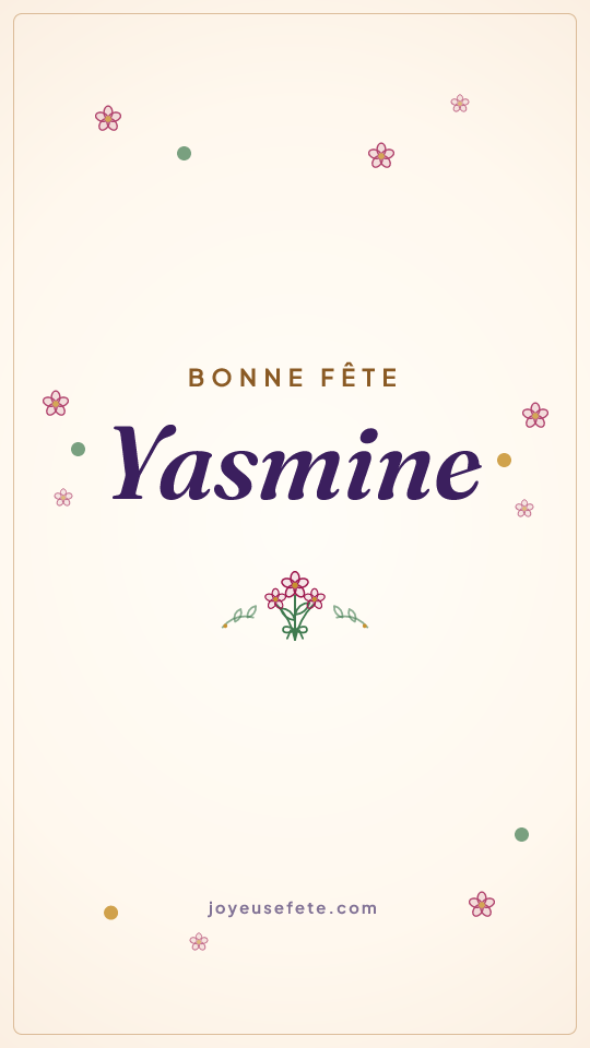 Image « Bonne fête Yasmine » au format story