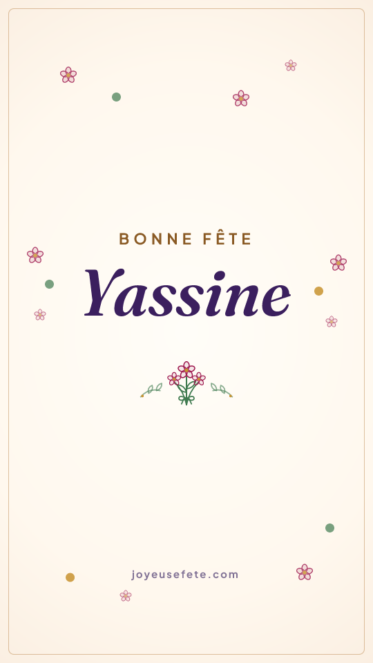 Image « Bonne fête Yassine » au format story