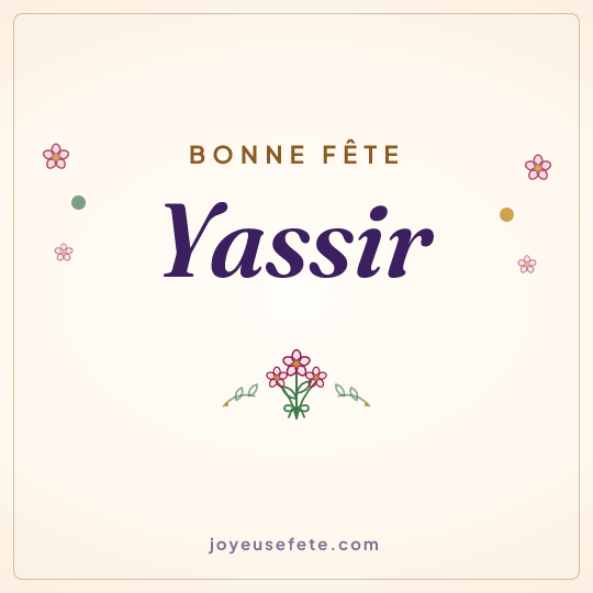 Image carrée « Bonne fête Yassir » pour WhatsApp