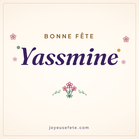 Image carrée « Bonne fête Yassmine » pour WhatsApp