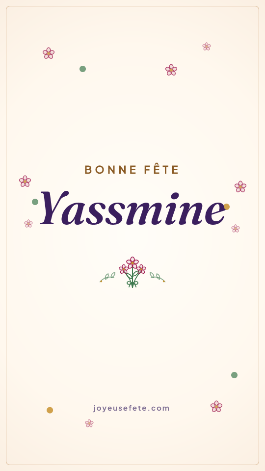 Image « Bonne fête Yassmine » au format story