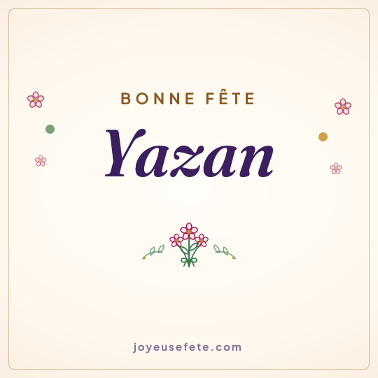 Image carrée « Bonne fête Yazan » pour WhatsApp