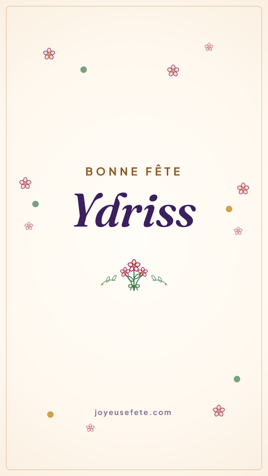 Image « Bonne fête Ydriss » au format story
